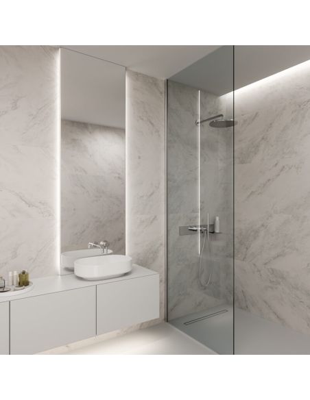 Perfil de Aluminio LED Tipo D Negro Lacado 2,02m Superficie Slim para Tiras 10mm