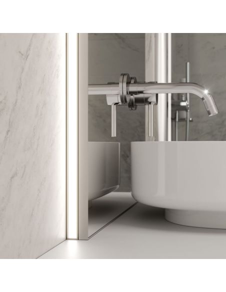 Profilé LED en aluminium type D, laqué noir, 2,02 m, surface mince pour rubans de 10 mm