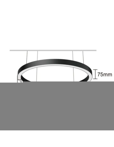 Lámpara LED redonda colgante HL-5575 negro, Ø1200mm 80W/120W/150W - 3000K/4000K/5700K