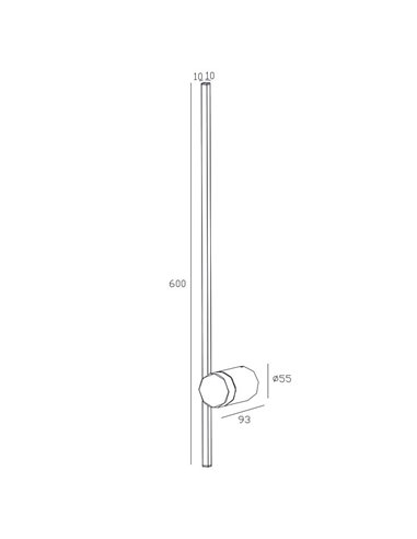 Aplique de pared LED TOBAGO oro 3000K, 7W  9W y 12W