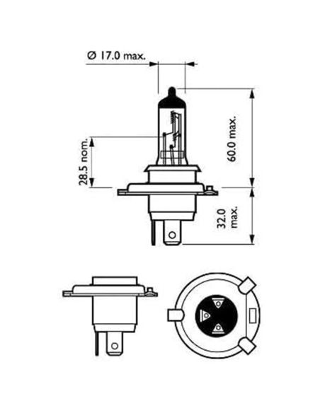 Bombillas halógena H4 X-tremeVision +130% 12V, faros delanteros