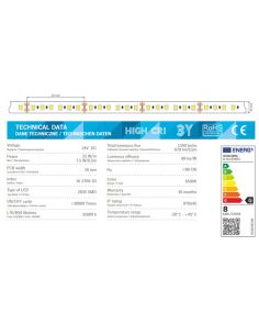 Bande LED professionnelle PROFI 24V 15W/m 240LED/m IRC90 IP65HS Rouleau de 5 mètres 2