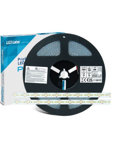 Tira LED Profesional PROFI 24V 15W/m 240LED/m CRI90 IP65HS Rollo 5 Metros