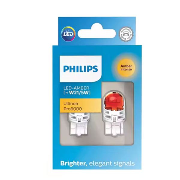 Bombilla LED Intermitente P21W Ámbar 12V Philips Ultinon Pro6000 Pack 2