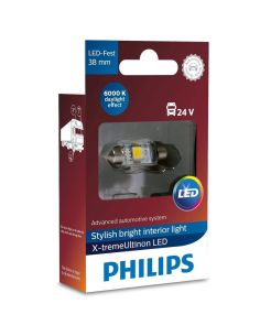 Lâmpada Philips Standard SV8.5 Festoon 38mm 12V 10W para iluminação interna e de placa de matrícula
