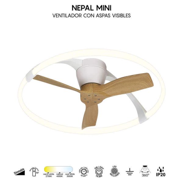 Caracteristicas Ventilador de techo LED Nepal Haya Mini Mantra 7803 | LeonLeds