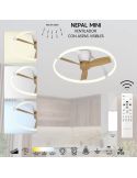 Ficha Técnica Ventilador de techo LED Nepal Haya Mini Mantra 7803 | LeonLeds