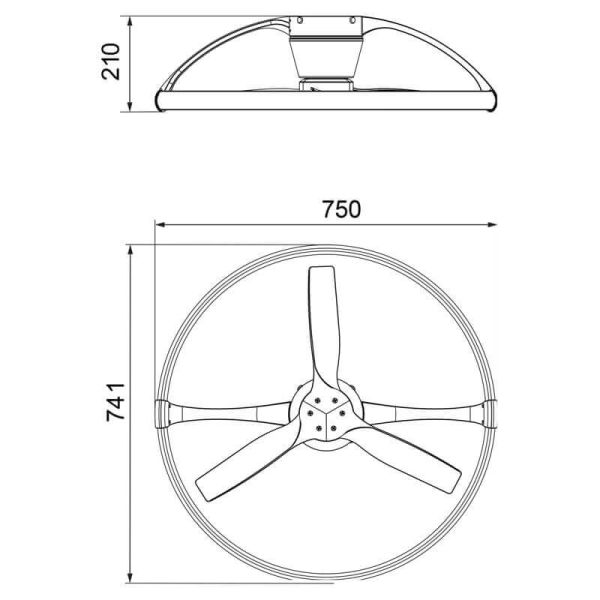 Medidas Ventilador de techo LED Nepal Haya Mini Mantra 7803 | LeonLeds