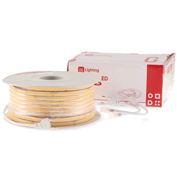 Bande LED COB 220 V 14 W/m IP67 Haute densité 520 LED/m IRC 90 Dimmable par triac