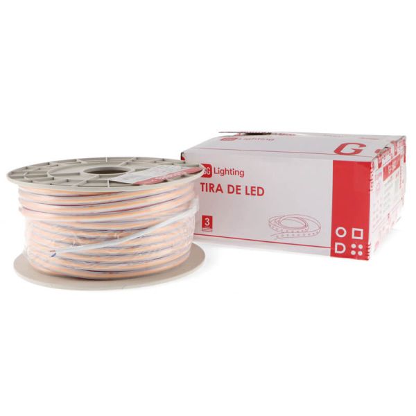 Caixa para fita de LED COB 220V 10W/m IP65 Alta Densidade 260 LEDs/m Dimerizável Triac Rolo de 50m