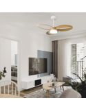 Ambiente Ventilador de Techo DC INFINITY Blanco y Madera 92cm LED 20W Regulable CCT