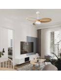 Ambiente Ventilador de Techo DC INFINITY Blanco y Madera 92cm LED 20W Regulable CCT
