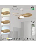 Ficha de producto Ventilador de Techo DC INFINITY Blanco y Madera 92cm LED 20W Regulable CCT