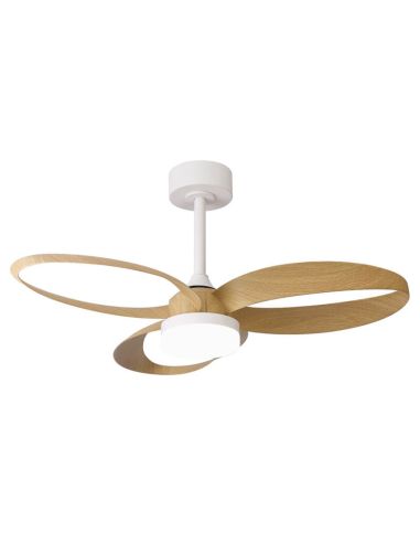 Ventilador de Techo DC INFINITY Blanco y Madera 92cm LED 20W Regulable CCT