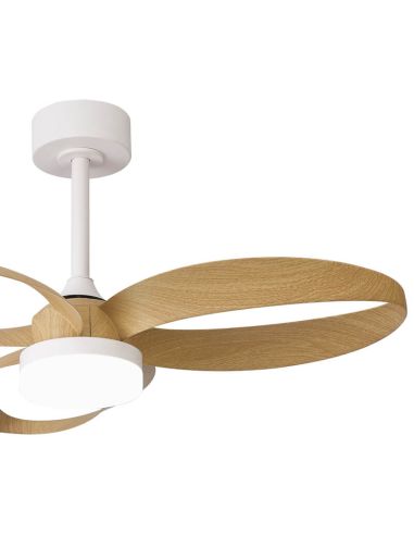 Ventilador de Techo DC INFINITY Blanco y Madera 92cm LED 20W Regulable CCT
