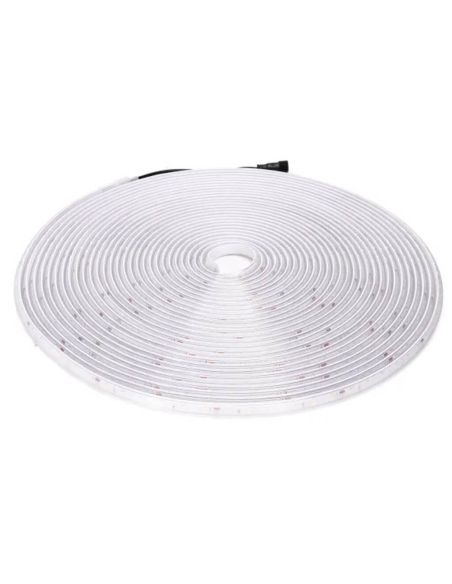 Fita de LED solar de 20m, 200W, IP65, branco frio 6500K, com painel monocristalino e controle remoto.