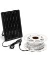 Bande LED solaire 20 m 200 W IP65, blanc froid 6500 K, avec panneau monocristallin et télécommande