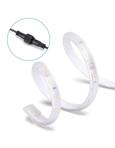 Conector Tira LED Solar 20m 200W IP65 Luz Cálida 2700K con Panel Monocristalino con mando a distancia