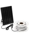 Bande LED solaire extérieure RGB de 20 m, étanche IP65, avec panneau monocristallin et batterie de 20 000 mAh