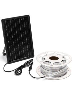 Tira LED Solar 20m RGB Exterior IP65 con Panel Monocristalino y Batería 20000mAh 2