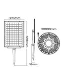 Medidas Tira LED Solar 20m RGB Exterior IP65 con Panel Monocristalino y Batería 20000mAh