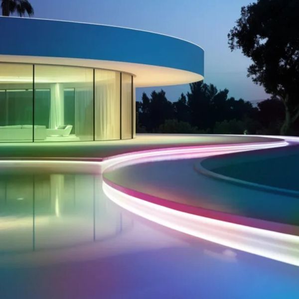 Bande LED solaire extérieure RGB de 10 m, IP65, 100 W, avec panneau et batterie