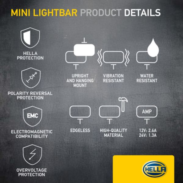 Barra LED rectangular largo alcance...