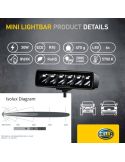 Barra LED rectangular largo alcance Black Magic Cube 6,2" 12V/24V 1.600Lm 1 Unds. Deutsch Hella 1FB 358 176-211 | LeonLeds