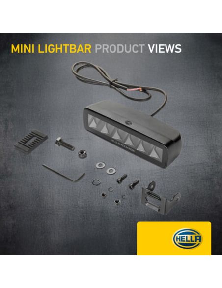 Barra LED retangular de longo alcance Black Magic Cube 6,2" 12V/24V 1.600Lm 1 Unds. Deutsch Hella 1FB 358 176-211 | LeonLeds