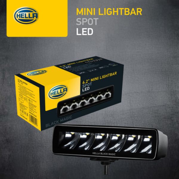 Caja Barra LED rectangular largo alcance Black Magic Cube 6,2" 12V/24V 1.600Lm 1 Unds. Deutsch Hella 1FB 358 176-211 | LeonLeds