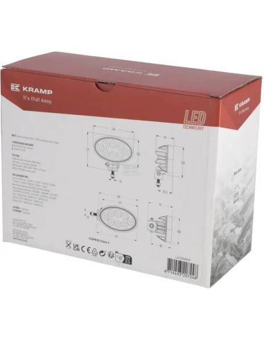 Caja Faro de Trabajo LED Ovalado 56W 5320lm IP69K Conector Deutsch soporte lateral o inferior