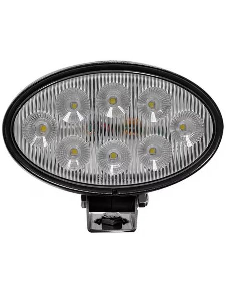 Projecteur de travail ovale à LED 56 W 5320 lm IP69K, connecteur Deutsch, montage latéral ou inférieur