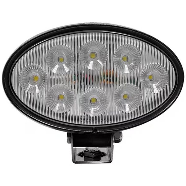 Refletor de trabalho LED oval 56W 5320lm IP69K com conector Deutsch para montagem lateral ou inferior