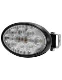 Projecteur de travail ovale à LED 56 W 5320 lm IP69K, connecteur Deutsch, montage latéral ou inférieur