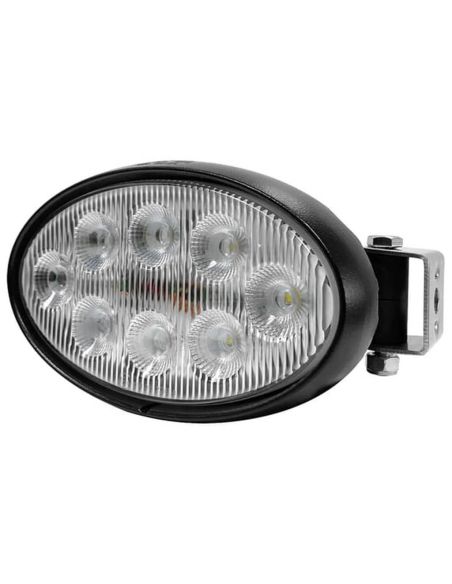 Refletor de trabalho LED oval 56W 5320lm IP69K com conector Deutsch para montagem lateral ou inferior