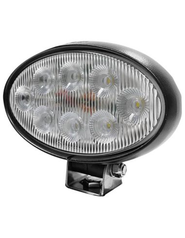 Refletor de trabalho LED oval 56W 5320lm IP69K com conector Deutsch para montagem lateral ou inferior