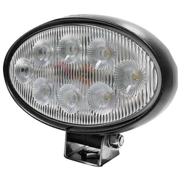 Refletor de trabalho LED oval 56W 5320lm IP69K com conector Deutsch para montagem lateral ou inferior