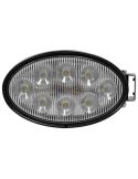 Projecteur de travail ovale à LED 56 W 5320 lm IP69K, connecteur Deutsch, montage latéral ou inférieur