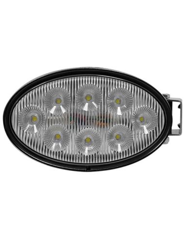 Projecteur de travail ovale à LED 56 W 5320 lm IP69K, connecteur Deutsch, montage latéral ou inférieur