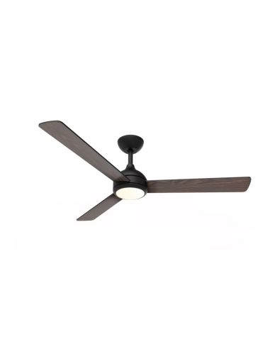 Ventilador de techo LED VELYX 132cm negro/madera oscura 56W 2500lm CCT regulable mando IP20