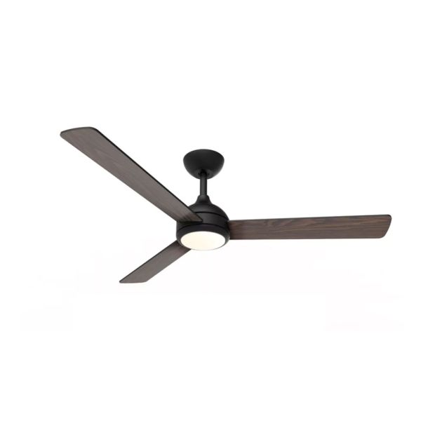 Ventilador de techo LED VELYX 132cm negro/madera oscura 56W 2500lm CCT regulable mando IP20