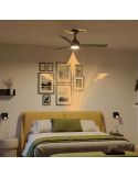 Ventilador de techo LED VELYX 132cm negro/madera oscura 56W 2500lm CCT regulable mando IP20