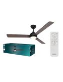 Ventilador de techo LED VELYX 132cm negro/madera oscura 56W 2500lm CCT regulable mando IP20