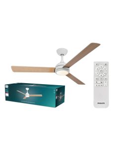 "Lâminas reversíveis VELYX 132cm branco/madeira clara 56W 2500lm CCT ajustável 2