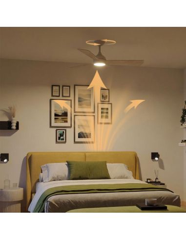 " palas reversibles VELYX 132cm blanco/madera clara 56W 2500lm CCT regulable