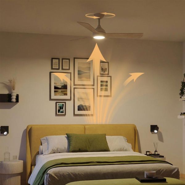 " palas reversibles VELYX 132cm blanco/madera clara 56W 2500lm CCT regulable