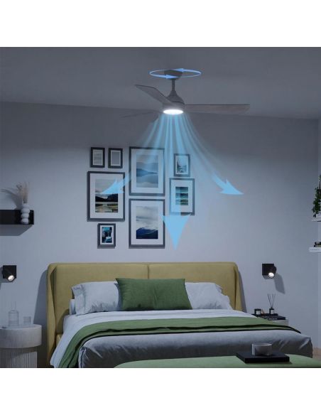 "Lâminas reversíveis VELYX 132cm branco/madeira clara 56W 2500lm CCT ajustável