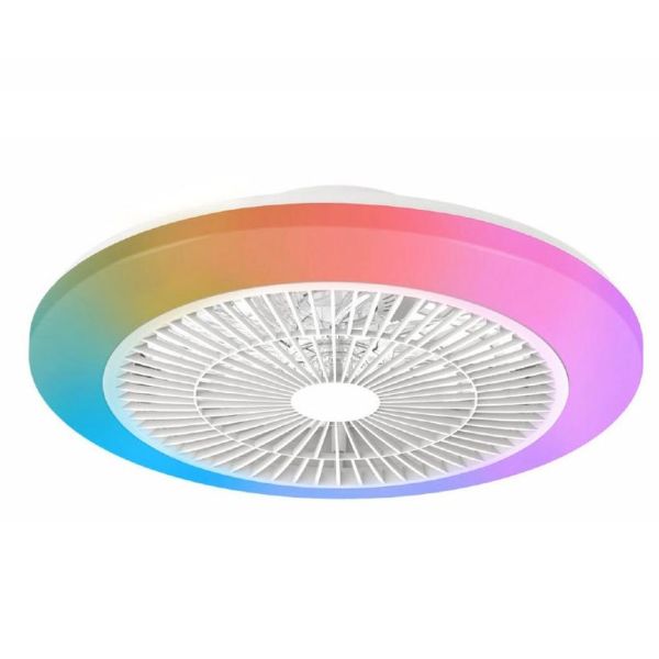 Plafón ventilador LED de techo AMIGO RGB 50cm 40W+20W CCT regulable + RGB mando IP20
