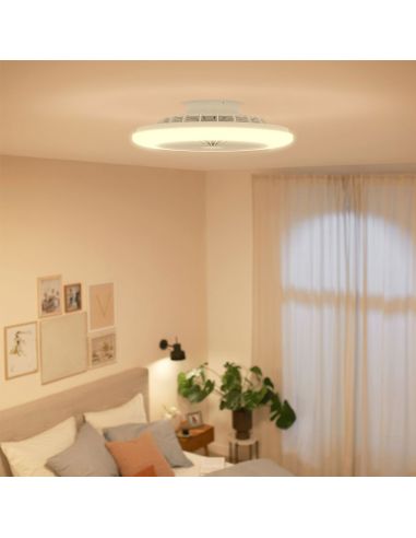 Plafón ventilador LED AMIGO Cielo Estrellado 49cm 42W+20W 4400lm CCT regulable mando IP20