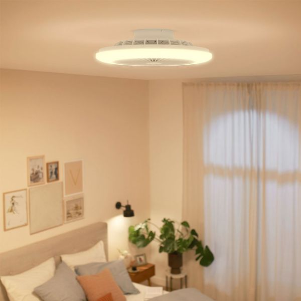Plafón ventilador LED AMIGO Cielo Estrellado 49cm 42W+20W 4400lm CCT regulable mando IP20